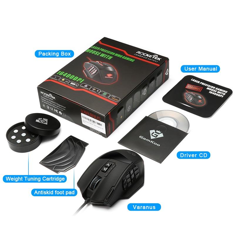 Rocketek 16400DPI USB Gaming Muis