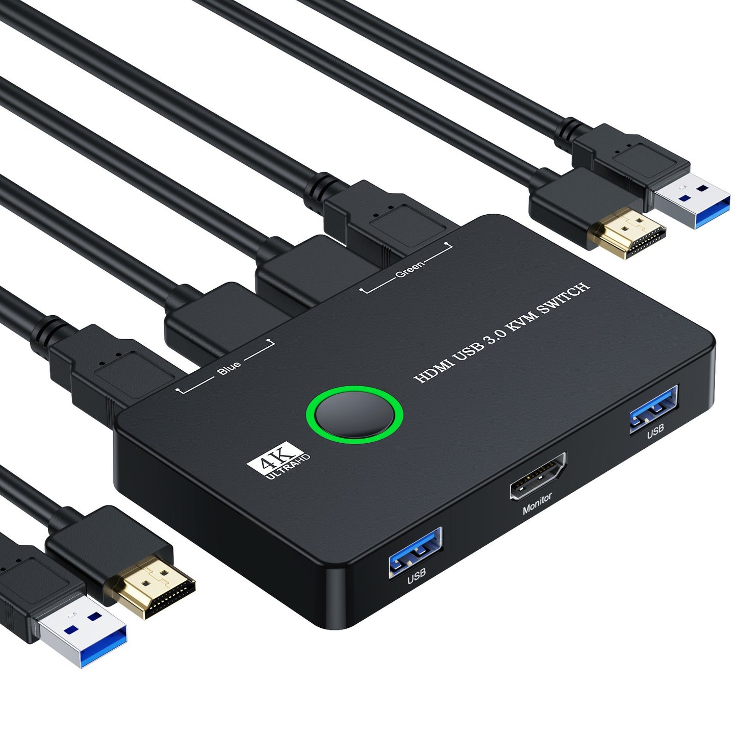 Gizmava KVM HDMI/USB Switch – Deel Monitor, Muis, Toetsenbord en Printer tussen 2 Computers