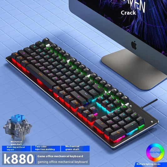 Gizmava Cracked K880 – Hot-Swappable Mechanisch Toetsenbord met Groene Switches