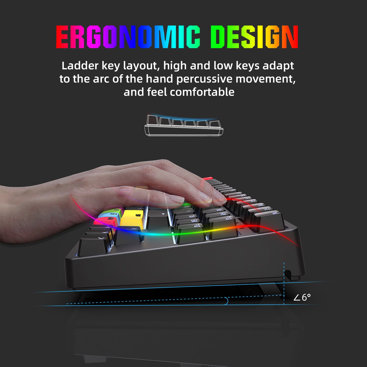 Gizmava RedStorm 87 – Mechanisch Gaming Toetsenbord met Rode Switches