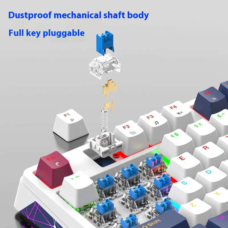 Gizmava K85 Bedraad Mechanisch Toetsenbord – Hot Swappable voor Gaming en Office