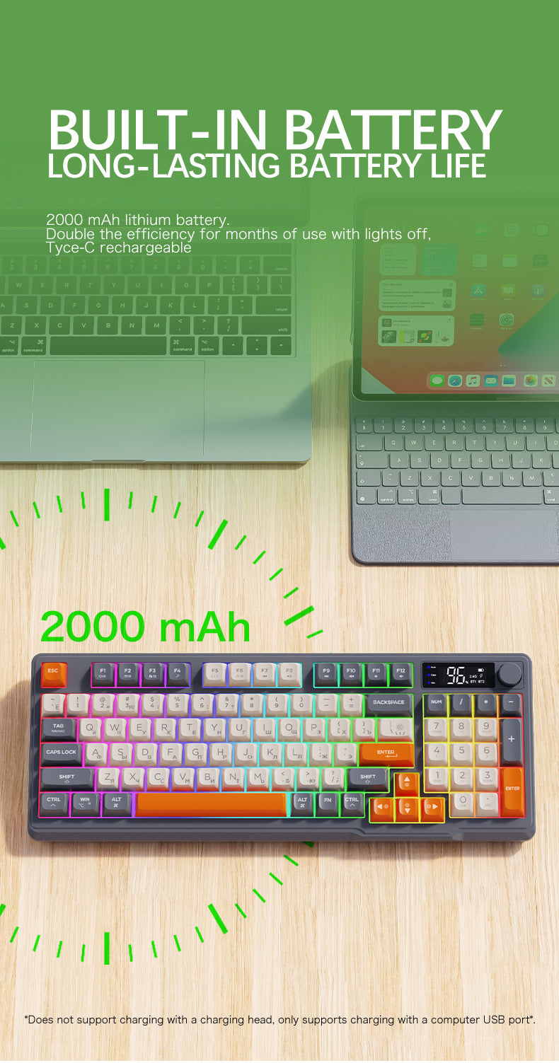 Gizmava Freedom Wolf M96 – Premium Draadloos Gaming Toetsenbord (Bluetooth Dual Mode)