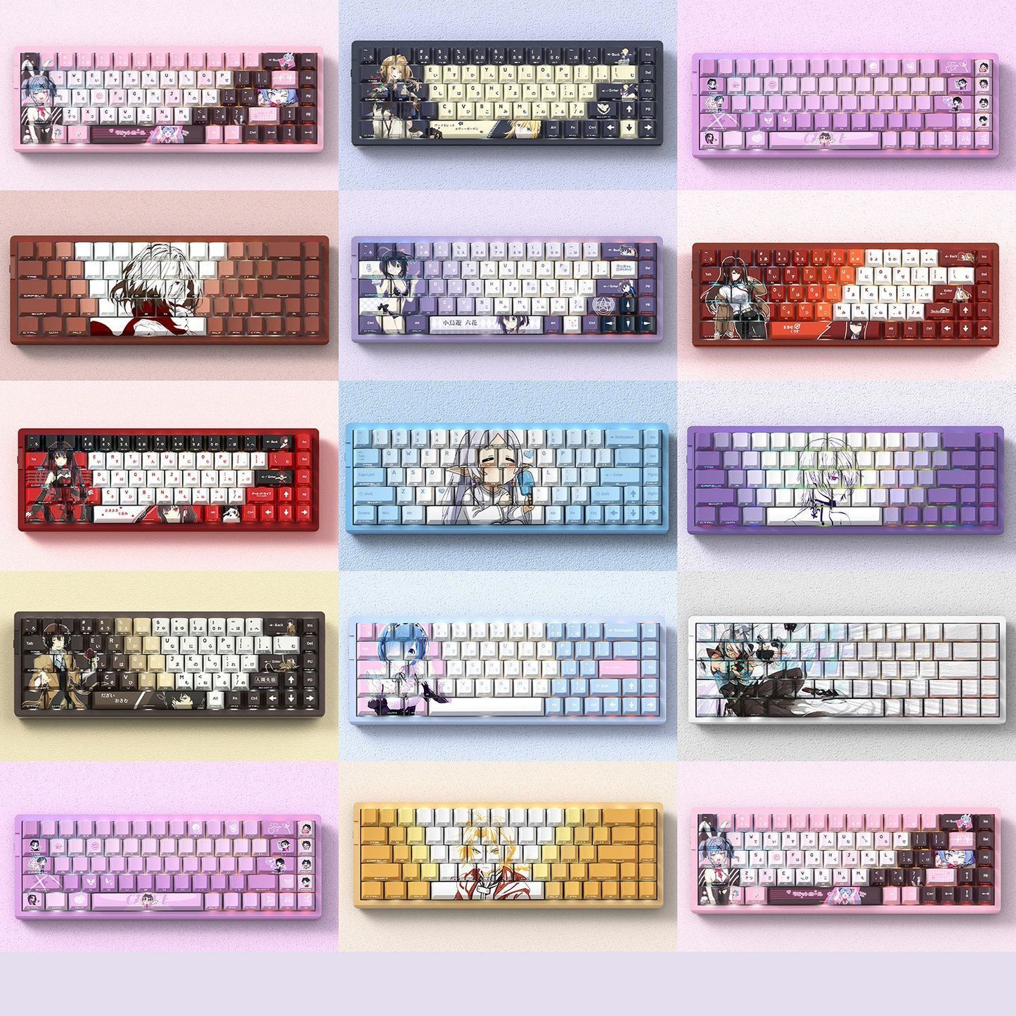 Gizmava Mysterious Realm 74 – PBT Keycap Set met Anime-Design (Sublimatie OEM-kwaliteit)