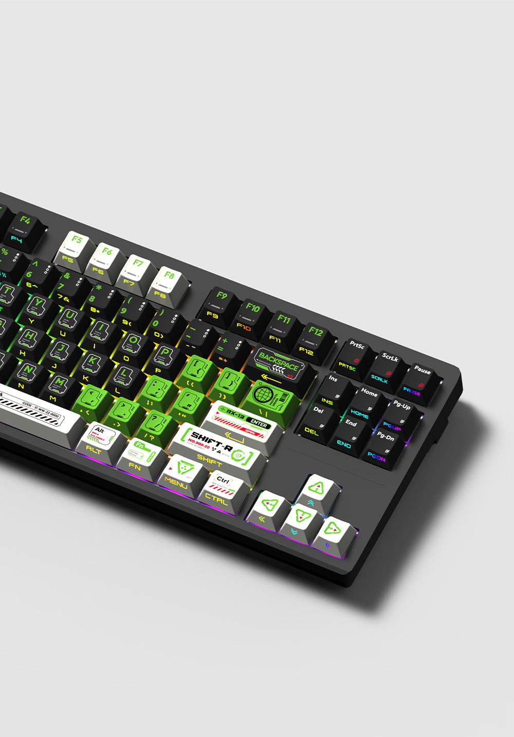 Gizmava Mystery Phantom Mecha – Originele PBT Keycap Set met Zijgravure (129 toetsen universeel)