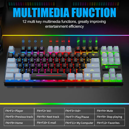 Gizmava ColorFlow 87 – Gaming Toetsenbord met Kleurrijke LED-verlichting