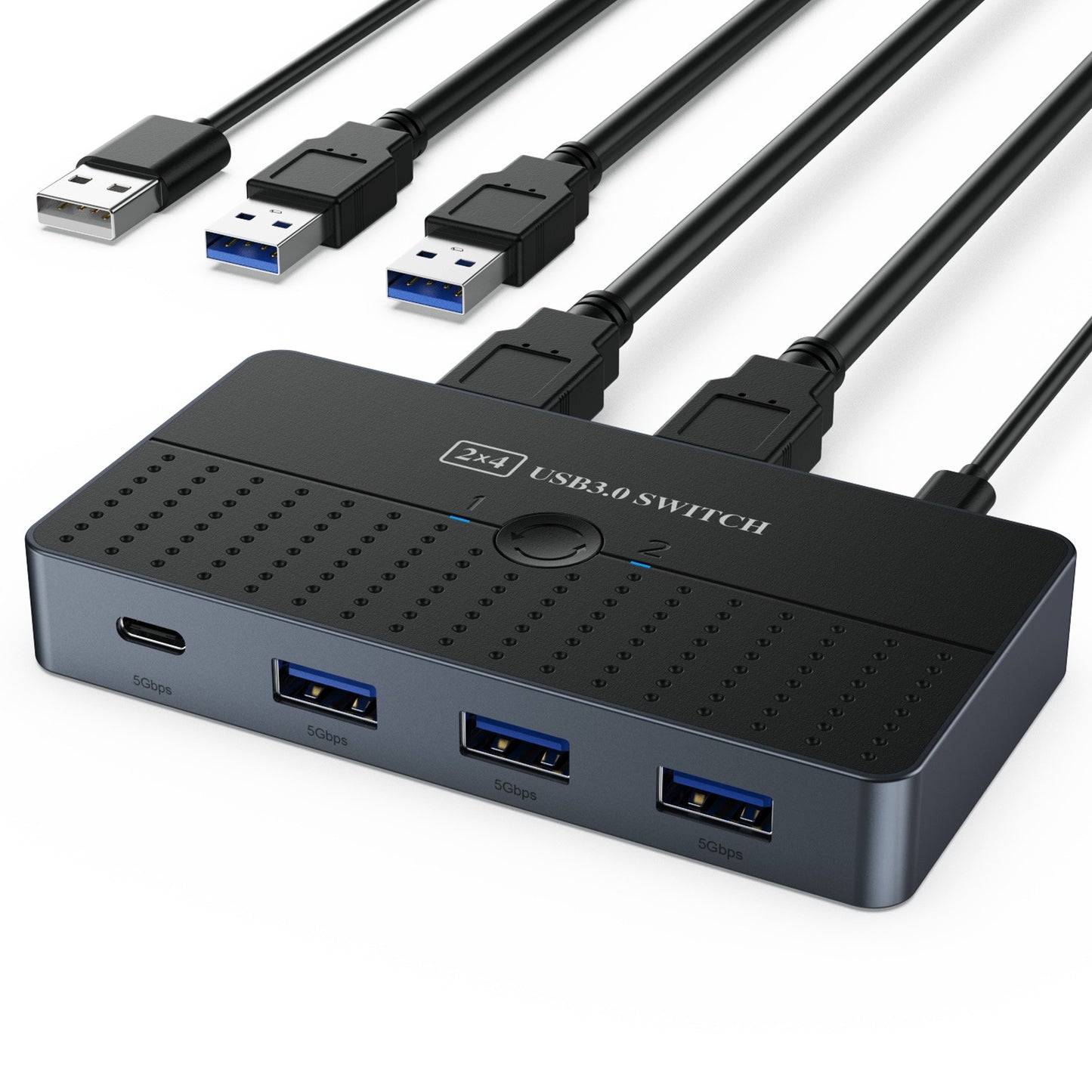 Gizmava USB 3.0 Switcher – 2 Hosts, 4 Uitgangen voor Keyboard, Mouse & Monitor