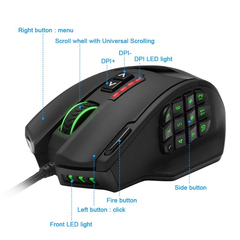 Rocketek 16400DPI USB Gaming Muis