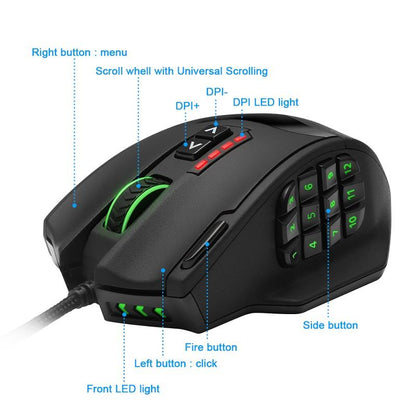 Rocketek 16400DPI USB Gaming Muis
