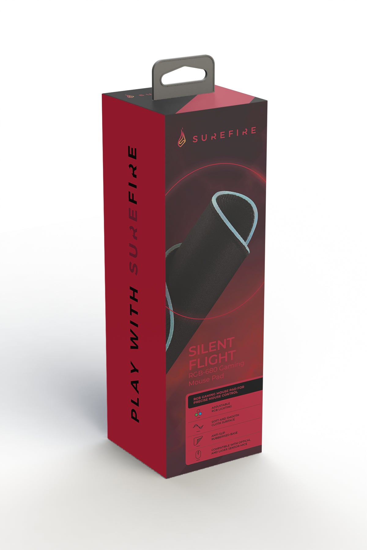 SureFire Silent Flight RGB-680 – RGB Gaming Mousepad voor Precisie en Stijl