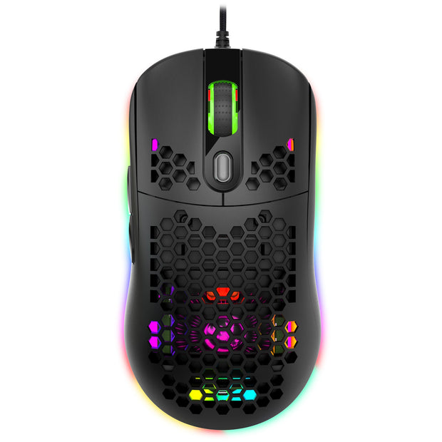 Hollow Hole RGB Gaming Mouse – Lichtgewicht & Stijlvol