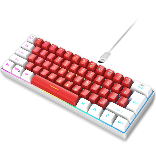 Gizmava V700 – 61-Toetsen Mini RGB Toetsenbord met Dubbelkleurige Keycaps