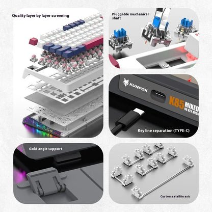 Gizmava K85 Bedraad Mechanisch Toetsenbord – Hot Swappable voor Gaming en Office