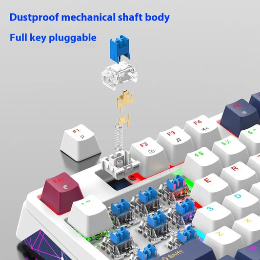 Gizmava K85 Bedraad Mechanisch Toetsenbord – Hot Swappable voor Gaming en Office