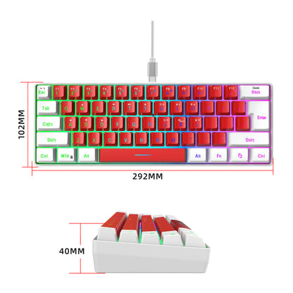 Gizmava V700 – 61-Toetsen Mini RGB Toetsenbord met Dubbelkleurige Keycaps