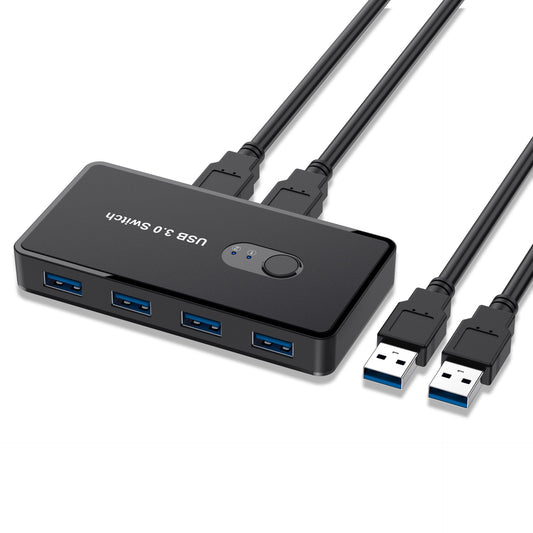 Gizmava AT06 – USB 3.0 Switch Hub met 4 Poorten voor 2 Computers
