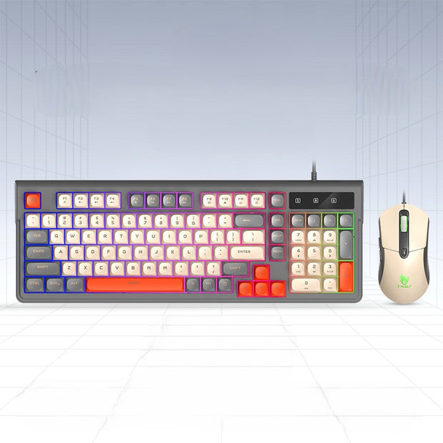 T-WOLF TF330 Gaming Toetsenbord en Muis Combo – RGB Verlichting &amp; Anti-Ghosting