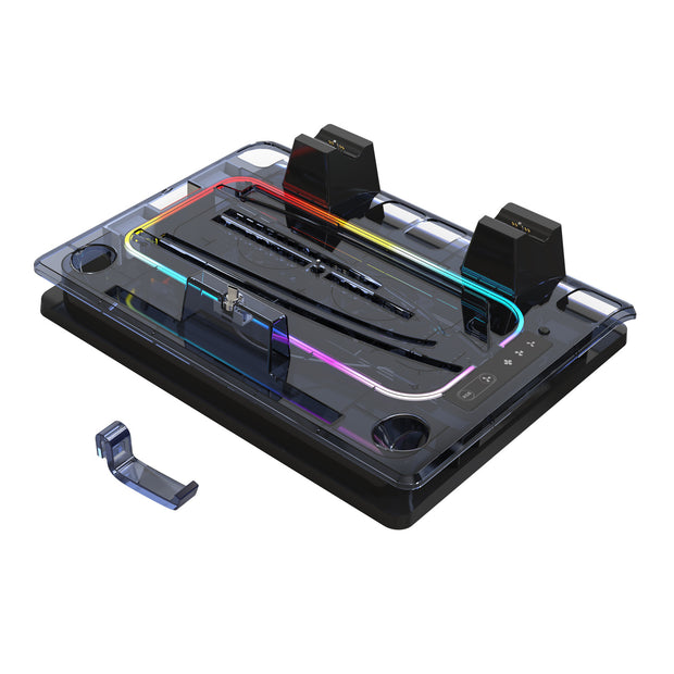 Gizmava PS5 Cooling Dock Pro – Koelbasis met LED-verlichting, Headset Haak en Oplaadstation