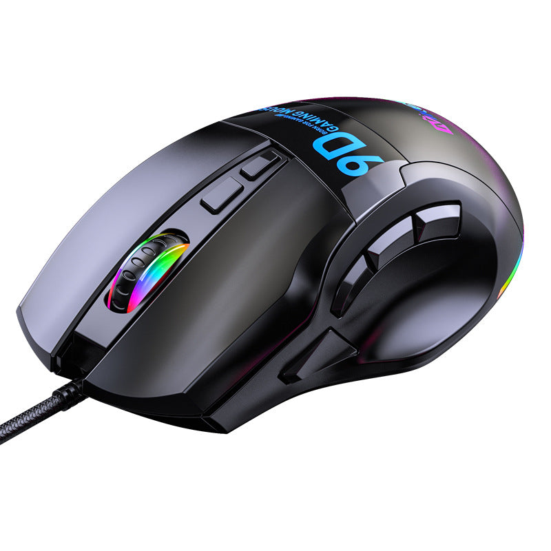 Gizmava Full-Speed X9 – Bedrade RGB Gaming Muis met 9 Programmeerbare Knoppen