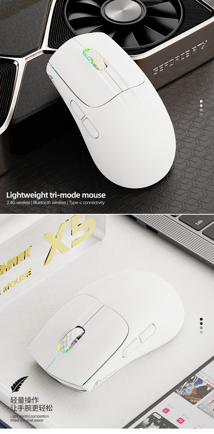 Gizmava Attack Shark X5 RGB – Lichtgewicht Draadloze Gaming Muis (Tri-Mode Bluetooth)