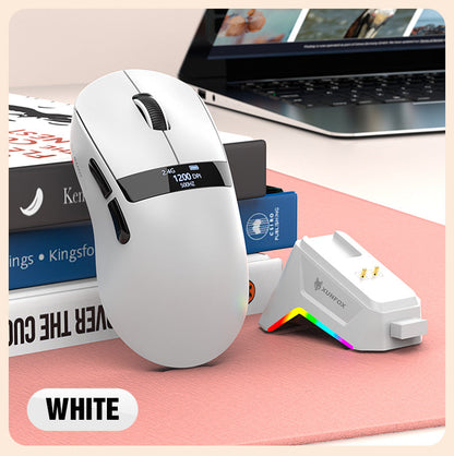 Gizmava Hyun Silver Fox H9PRO – Lichtgewicht Tri-Mode Gaming Muis met Display