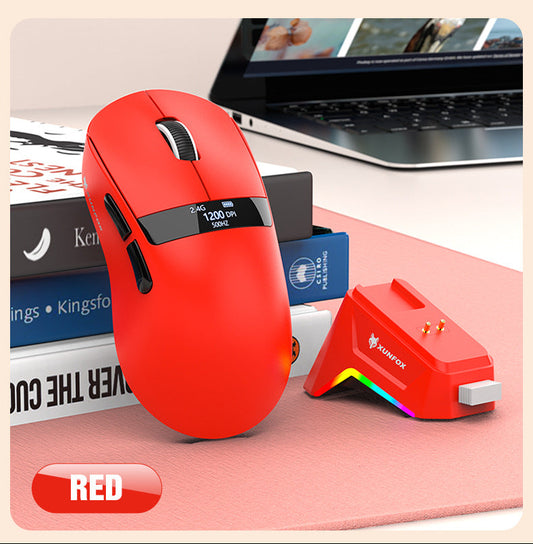 Gizmava Hyun Silver Fox H9PRO – Lichtgewicht Tri-Mode Gaming Muis met Display