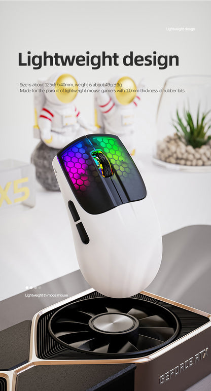 Gizmava Attack Shark X5 RGB – Lichtgewicht Draadloze Gaming Muis (Tri-Mode Bluetooth)