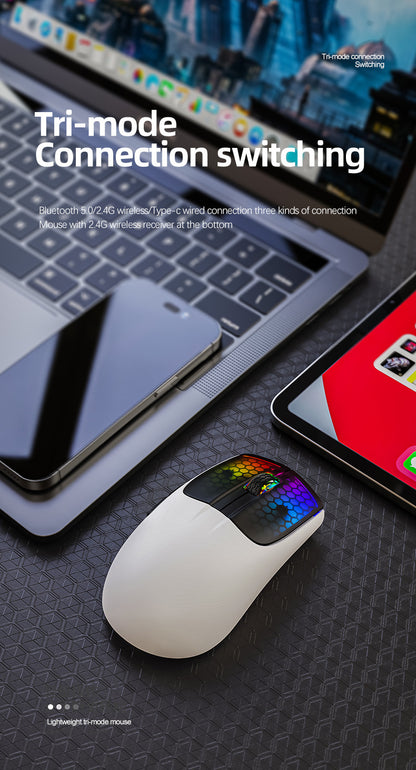 Gizmava Attack Shark X5 RGB – Lichtgewicht Draadloze Gaming Muis (Tri-Mode Bluetooth)