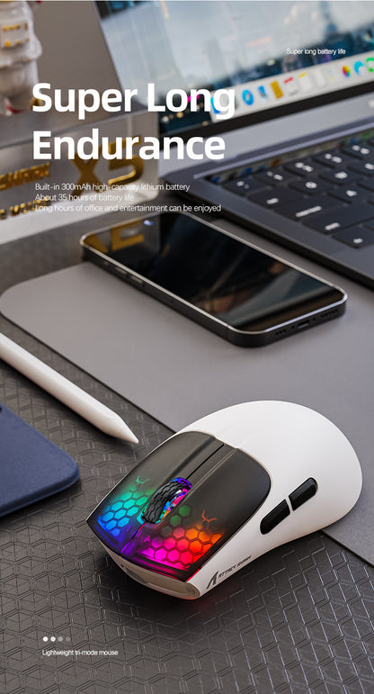 Gizmava Attack Shark X5 RGB – Lichtgewicht Draadloze Gaming Muis (Tri-Mode Bluetooth)