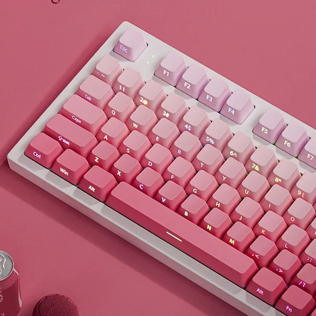 135-Toetsen Double Shot PBT Keycap Set – Aardbeiroze Cherry Profiel